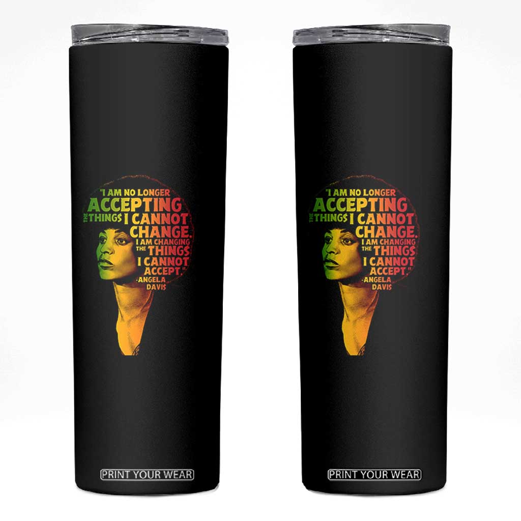 Angela Davis Inspirational Quote Skinny Tumbler Black History Month Afro Woman Activist TS10 Black Print Your Wear