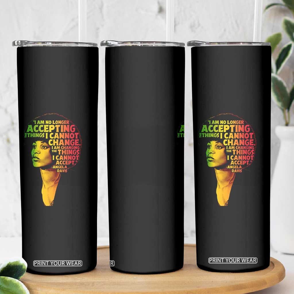 Angela Davis Inspirational Quote Skinny Tumbler Black History Month Afro Woman Activist TS10 Print Your Wear