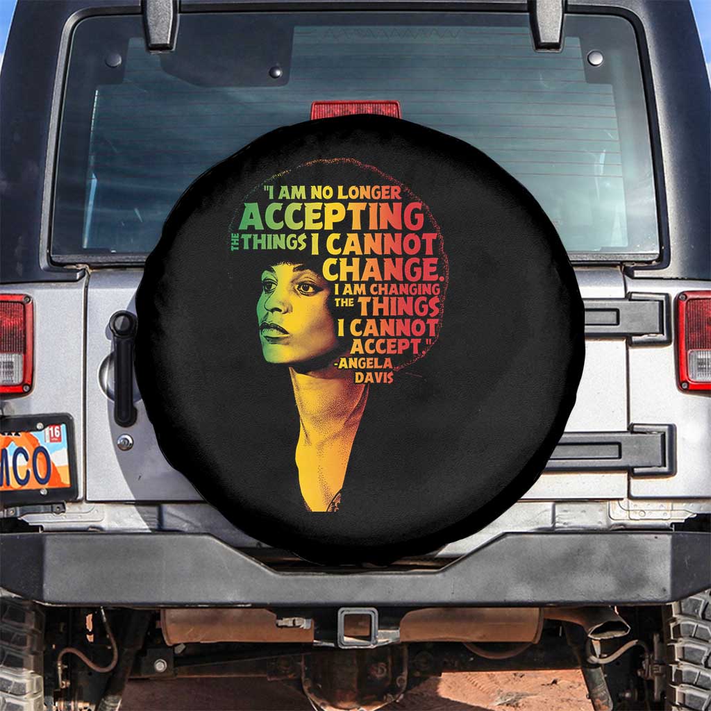 Angela Davis Inspirational Quote Spare Tire Cover Black History Month Afro Woman Activist TS10 No hole Black Print Your Wear