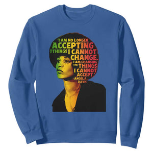 Angela Davis Inspirational Quote Sweatshirt Black History Month Afro Woman Activist TS10 Royal Blue Print Your Wear