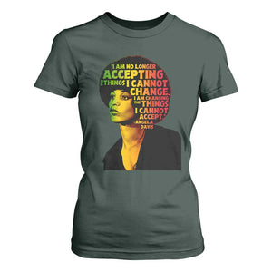 Angela Davis Inspirational Quote T Shirt For Women Black History Month Afro Woman Activist TS10 Dark Forest Green Print Your Wear
