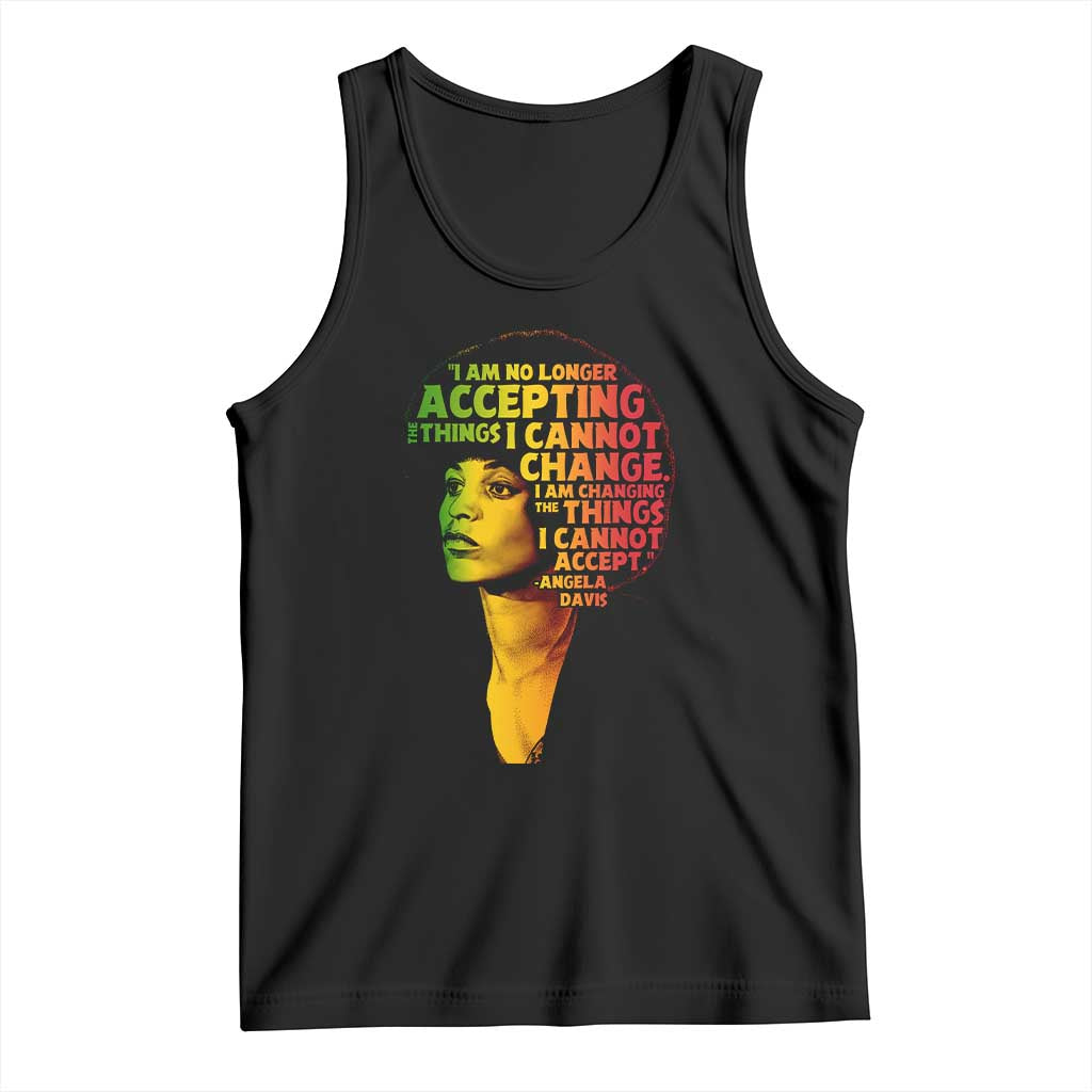 Angela Davis Inspirational Quote Tank Top Black History Month Afro Woman Activist TS10 Black Print Your Wear