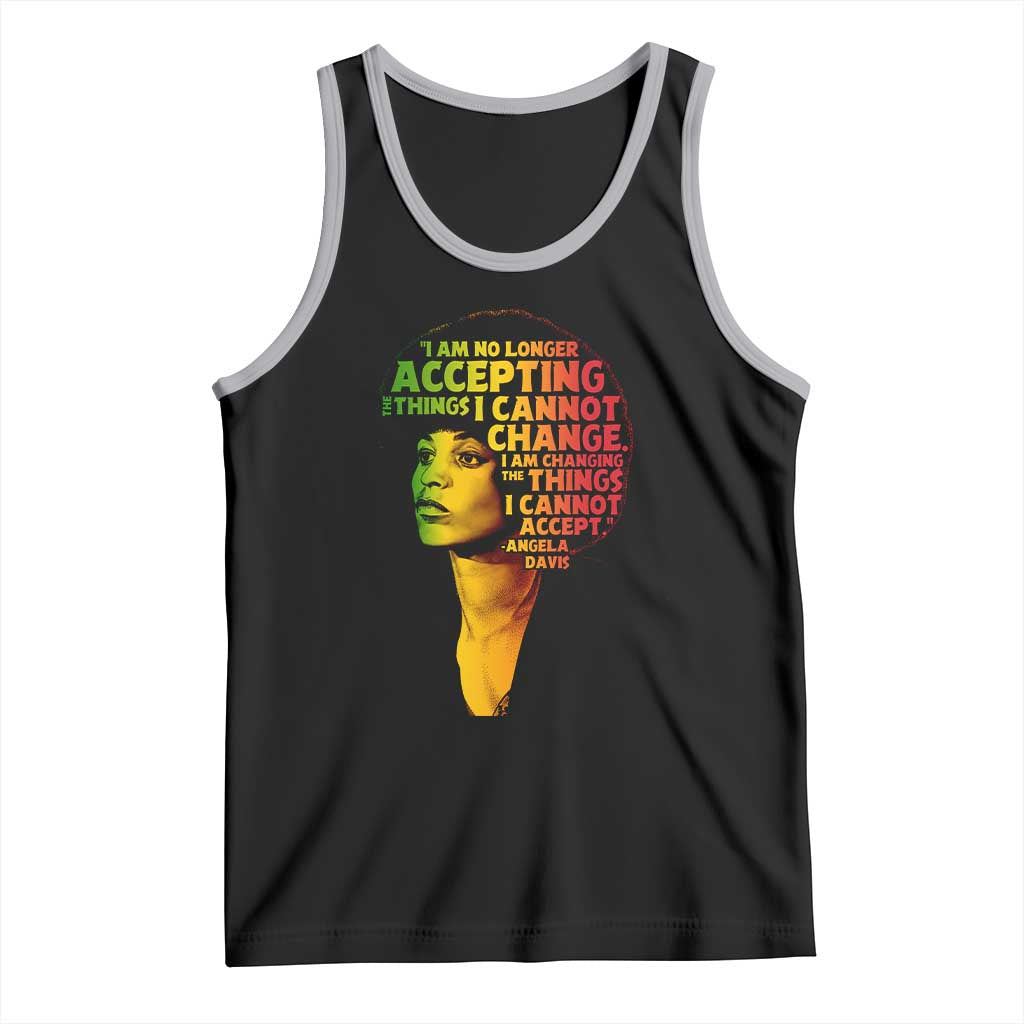 Angela Davis Inspirational Quote Tank Top Black History Month Afro Woman Activist TS10 Black Athletic Heather Print Your Wear