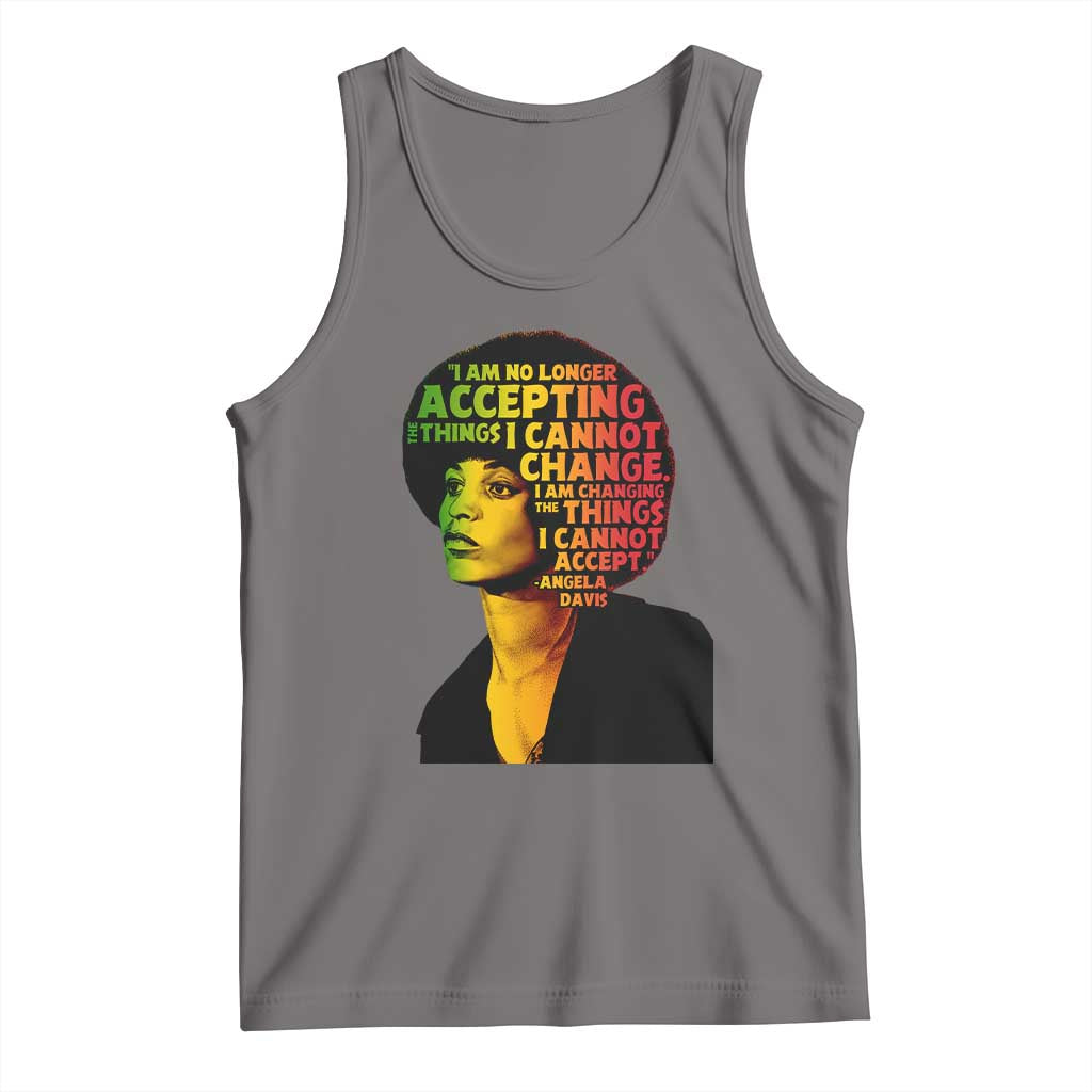 Angela Davis Inspirational Quote Tank Top Black History Month Afro Woman Activist TS10 Deep Heather Print Your Wear