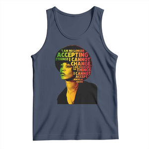 Angela Davis Inspirational Quote Tank Top Black History Month Afro Woman Activist TS10 Navy Print Your Wear