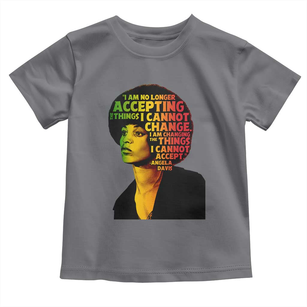 Angela Davis Inspirational Quote Toddler T Shirt Black History Month Afro Woman Activist TS10 Charcoal Print Your Wear