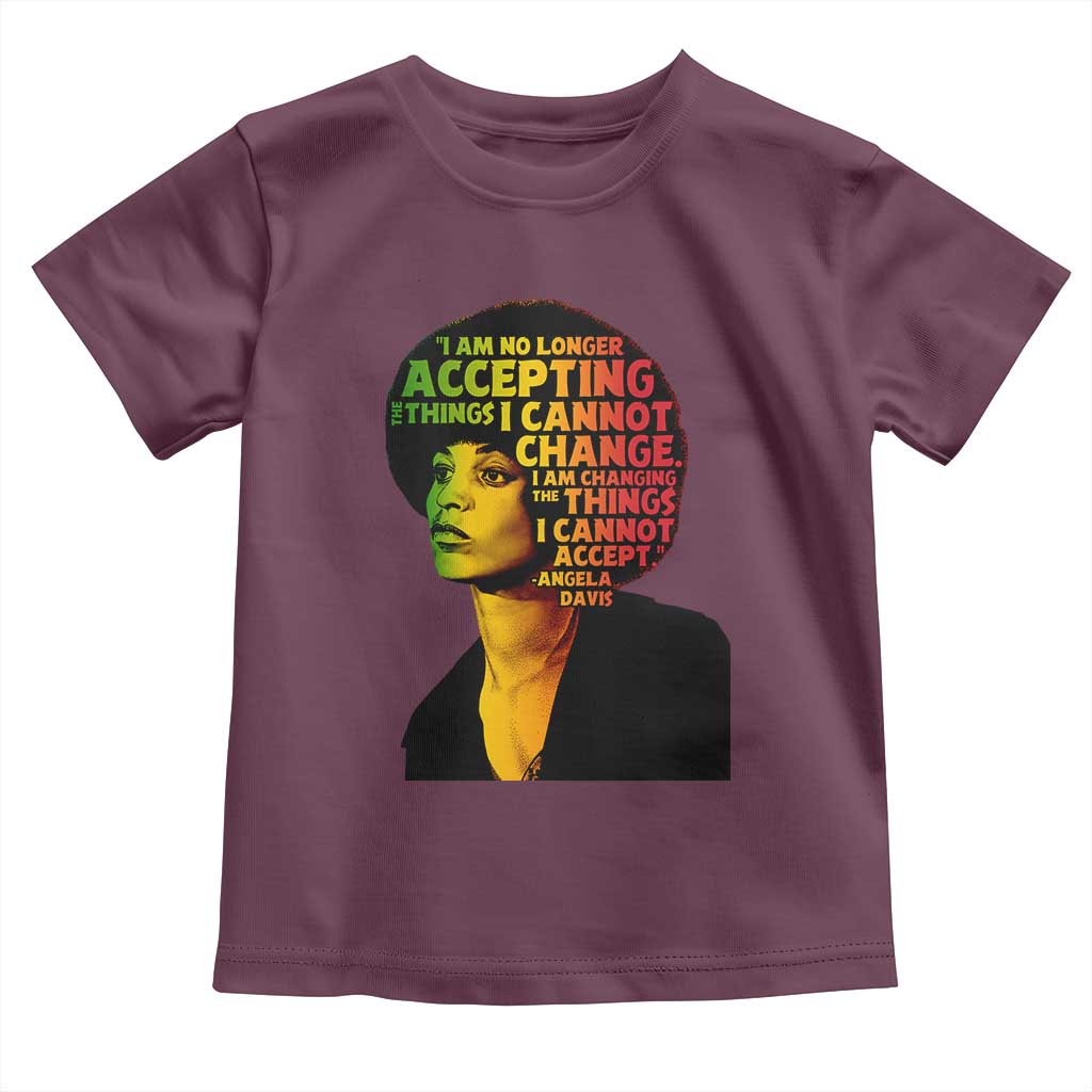Angela Davis Inspirational Quote Toddler T Shirt Black History Month Afro Woman Activist TS10 Maroon Print Your Wear