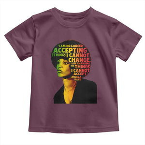 Angela Davis Inspirational Quote Toddler T Shirt Black History Month Afro Woman Activist TS10 Maroon Print Your Wear