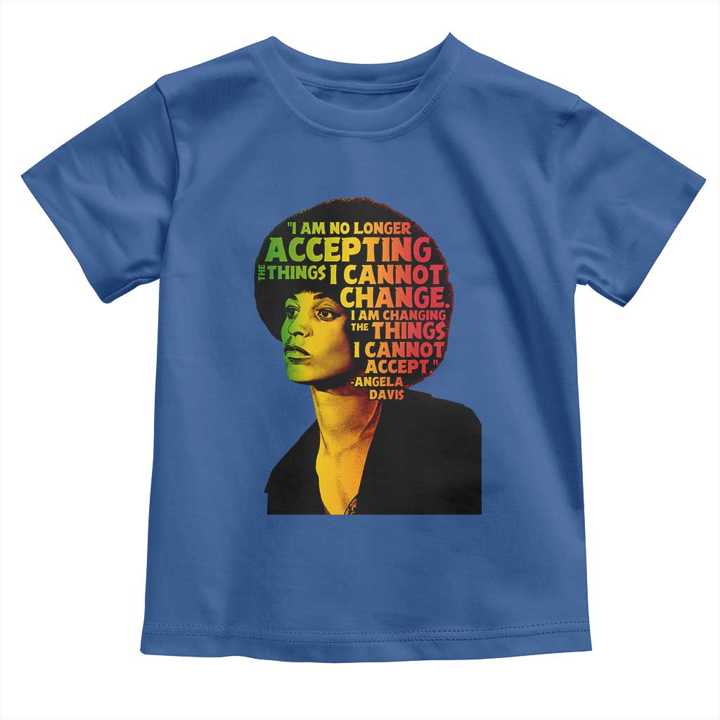 Angela Davis Inspirational Quote Toddler T Shirt Black History Month Afro Woman Activist TS10 Royal Blue Print Your Wear