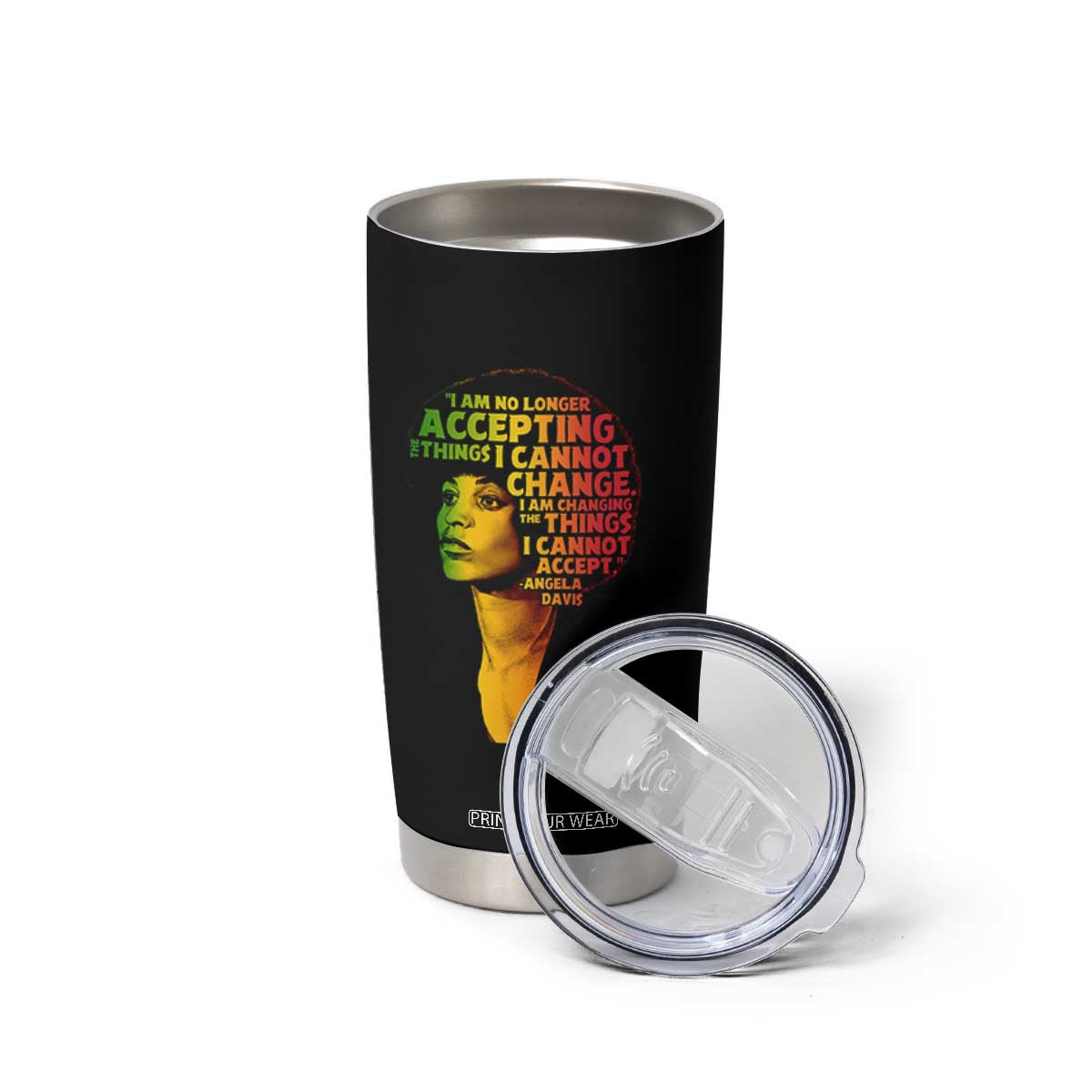 Angela Davis Inspirational Quote Tumbler Cup Black History Month Afro Woman Activist TS10 Print Your Wear