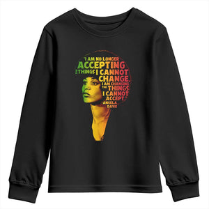 Angela Davis Inspirational Quote Youth Sweatshirt Black History Month Afro Woman Activist TS10 Black Print Your Wear