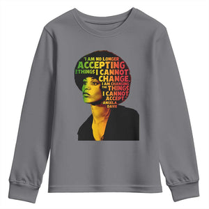 Angela Davis Inspirational Quote Youth Sweatshirt Black History Month Afro Woman Activist TS10 Charcoal Print Your Wear