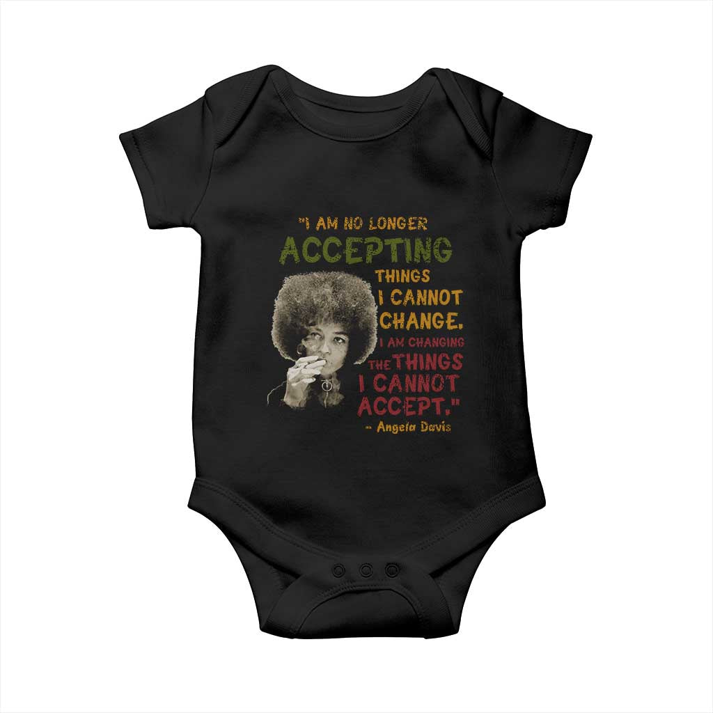 Black History Month Angela Davis Baby Onesie Black Panther Party Feminist Human Rights Inspirational Quote TS10 Black Print Your Wear