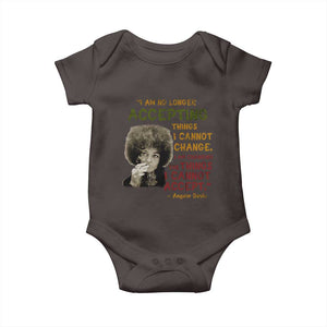 Black History Month Angela Davis Baby Onesie Black Panther Party Feminist Human Rights Inspirational Quote TS10 Dark Chocolate Print Your Wear