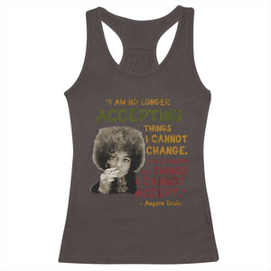 Black History Month Angela Davis Racerback Tank Top Black Panther Party Feminist Human Rights Inspirational Quote TS10 Dark Chocolate Print Your Wear