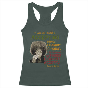 Black History Month Angela Davis Racerback Tank Top Black Panther Party Feminist Human Rights Inspirational Quote TS10 Dark Forest Green Print Your Wear
