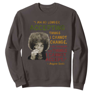 Black History Month Angela Davis Sweatshirt Black Panther Party Feminist Human Rights Inspirational Quote TS10 Dark Chocolate Print Your Wear