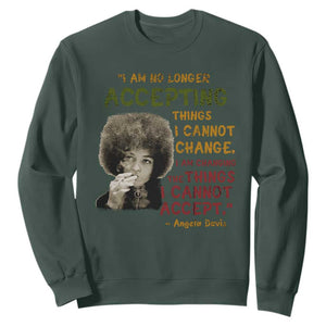 Black History Month Angela Davis Sweatshirt Black Panther Party Feminist Human Rights Inspirational Quote TS10 Dark Forest Green Print Your Wear