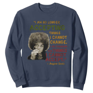 Black History Month Angela Davis Sweatshirt Black Panther Party Feminist Human Rights Inspirational Quote TS10 Navy Print Your Wear