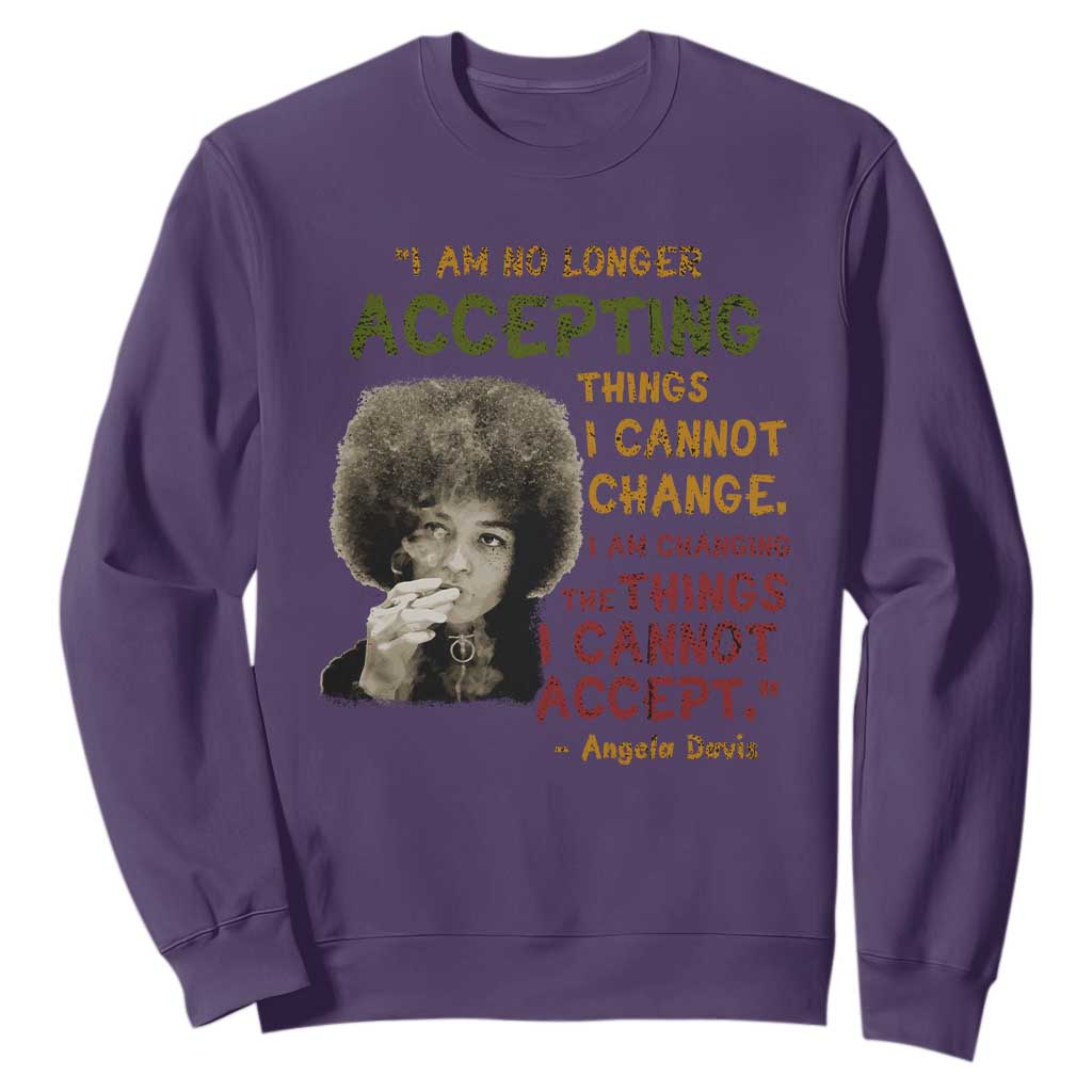 Black History Month Angela Davis Sweatshirt Black Panther Party Feminist Human Rights Inspirational Quote TS10 Purple Print Your Wear
