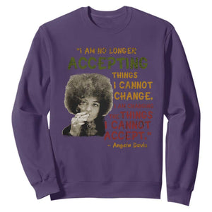 Black History Month Angela Davis Sweatshirt Black Panther Party Feminist Human Rights Inspirational Quote TS10 Purple Print Your Wear