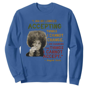 Black History Month Angela Davis Sweatshirt Black Panther Party Feminist Human Rights Inspirational Quote TS10 Royal Blue Print Your Wear