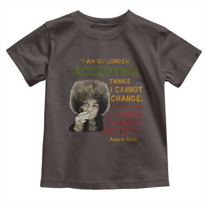 Black History Month Angela Davis Toddler T Shirt Black Panther Party Feminist Human Rights Inspirational Quote TS10 Dark Chocolate Print Your Wear