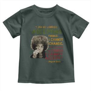 Black History Month Angela Davis Toddler T Shirt Black Panther Party Feminist Human Rights Inspirational Quote TS10 Dark Forest Green Print Your Wear