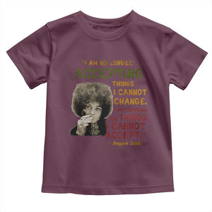 Black History Month Angela Davis Toddler T Shirt Black Panther Party Feminist Human Rights Inspirational Quote TS10 Maroon Print Your Wear