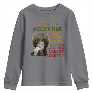 Black History Month Angela Davis Youth Sweatshirt Black Panther Party Feminist Human Rights Inspirational Quote TS10 Charcoal Print Your Wear