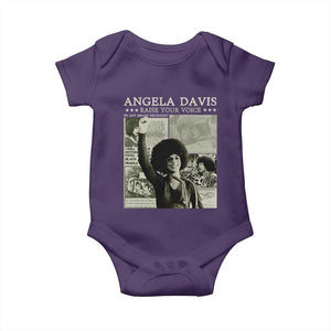 Black History Month Angela Davis Baby Onesie Raise Your Voice Feminist Human Rights TS10 Purple Print Your Wear