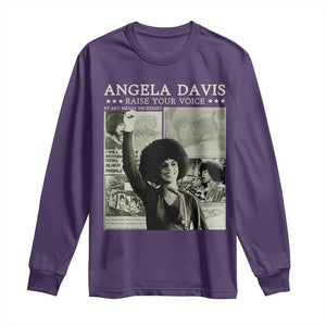 Black History Month Angela Davis Long Sleeve Shirt Raise Your Voice Feminist Human Rights TS10 Purple Print Your Wear