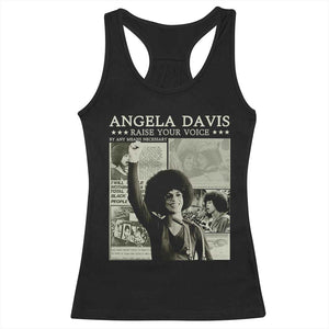 Black History Month Angela Davis Racerback Tank Top Raise Your Voice Feminist Human Rights TS10 Black Print Your Wear