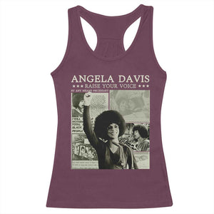 Black History Month Angela Davis Racerback Tank Top Raise Your Voice Feminist Human Rights TS10 Maroon Print Your Wear