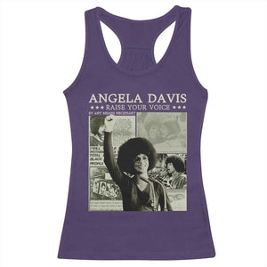 Black History Month Angela Davis Racerback Tank Top Raise Your Voice Feminist Human Rights TS10 Purple Print Your Wear