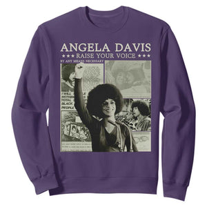 Black History Month Angela Davis Sweatshirt Raise Your Voice Feminist Human Rights TS10 Purple Print Your Wear
