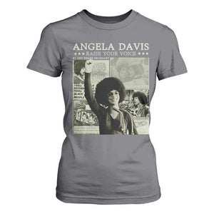 Black History Month Angela Davis T Shirt For Women Raise Your Voice Feminist Human Rights TS10 Charcoal Print Your Wear