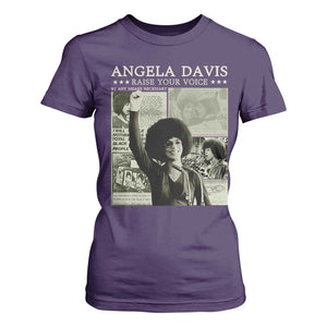 Black History Month Angela Davis T Shirt For Women Raise Your Voice Feminist Human Rights TS10 Purple Print Your Wear