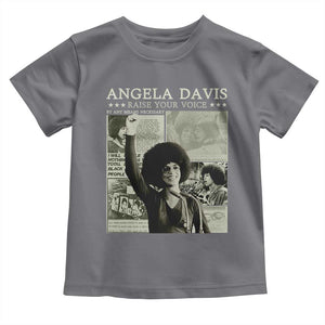 Black History Month Angela Davis Toddler T Shirt Raise Your Voice Feminist Human Rights TS10 Charcoal Print Your Wear