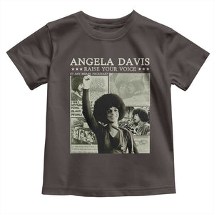 Black History Month Angela Davis Toddler T Shirt Raise Your Voice Feminist Human Rights TS10 Dark Chocolate Print Your Wear
