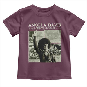 Black History Month Angela Davis Toddler T Shirt Raise Your Voice Feminist Human Rights TS10 Maroon Print Your Wear