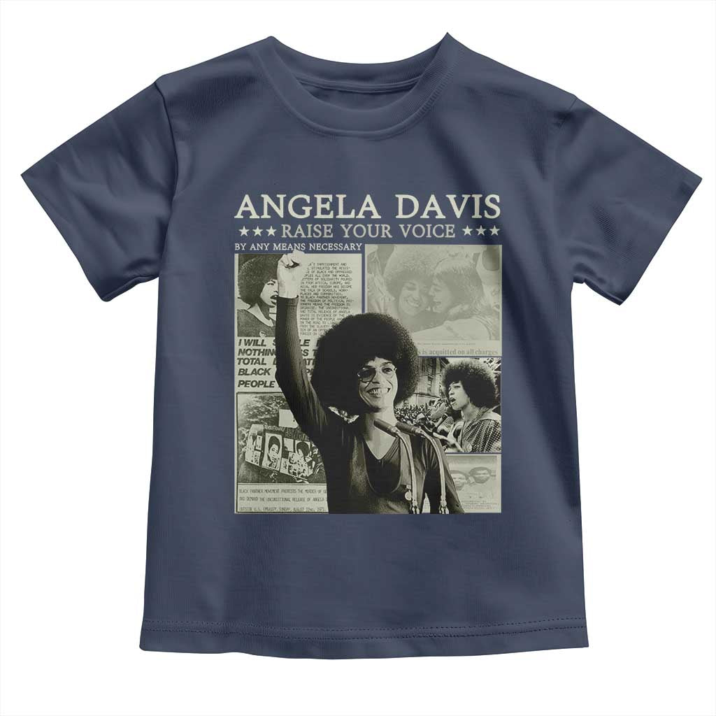 Black History Month Angela Davis Toddler T Shirt Raise Your Voice Feminist Human Rights TS10 Navy Print Your Wear