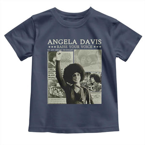 Black History Month Angela Davis Toddler T Shirt Raise Your Voice Feminist Human Rights TS10 Navy Print Your Wear
