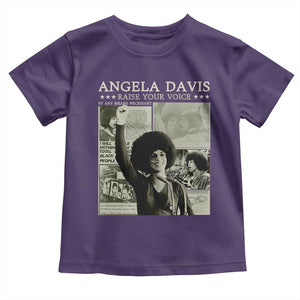 Black History Month Angela Davis Toddler T Shirt Raise Your Voice Feminist Human Rights TS10 Purple Print Your Wear