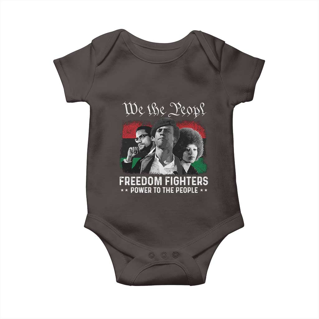 Vintage Black Panther Party Baby Onesie Huey P. Newton Malcolm X Angela Davis Black History TS10 Dark Chocolate Print Your Wear