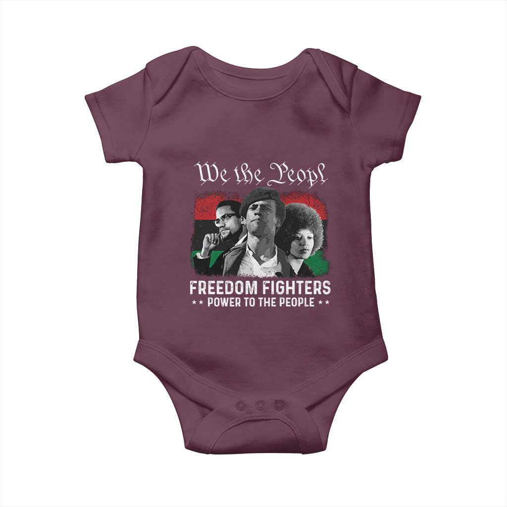 Vintage Black Panther Party Baby Onesie Huey P. Newton Malcolm X Angela Davis Black History TS10 Maroon Print Your Wear