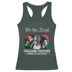 Vintage Black Panther Party Racerback Tank Top Huey P. Newton Malcolm X Angela Davis Black History TS10 Dark Forest Green Print Your Wear