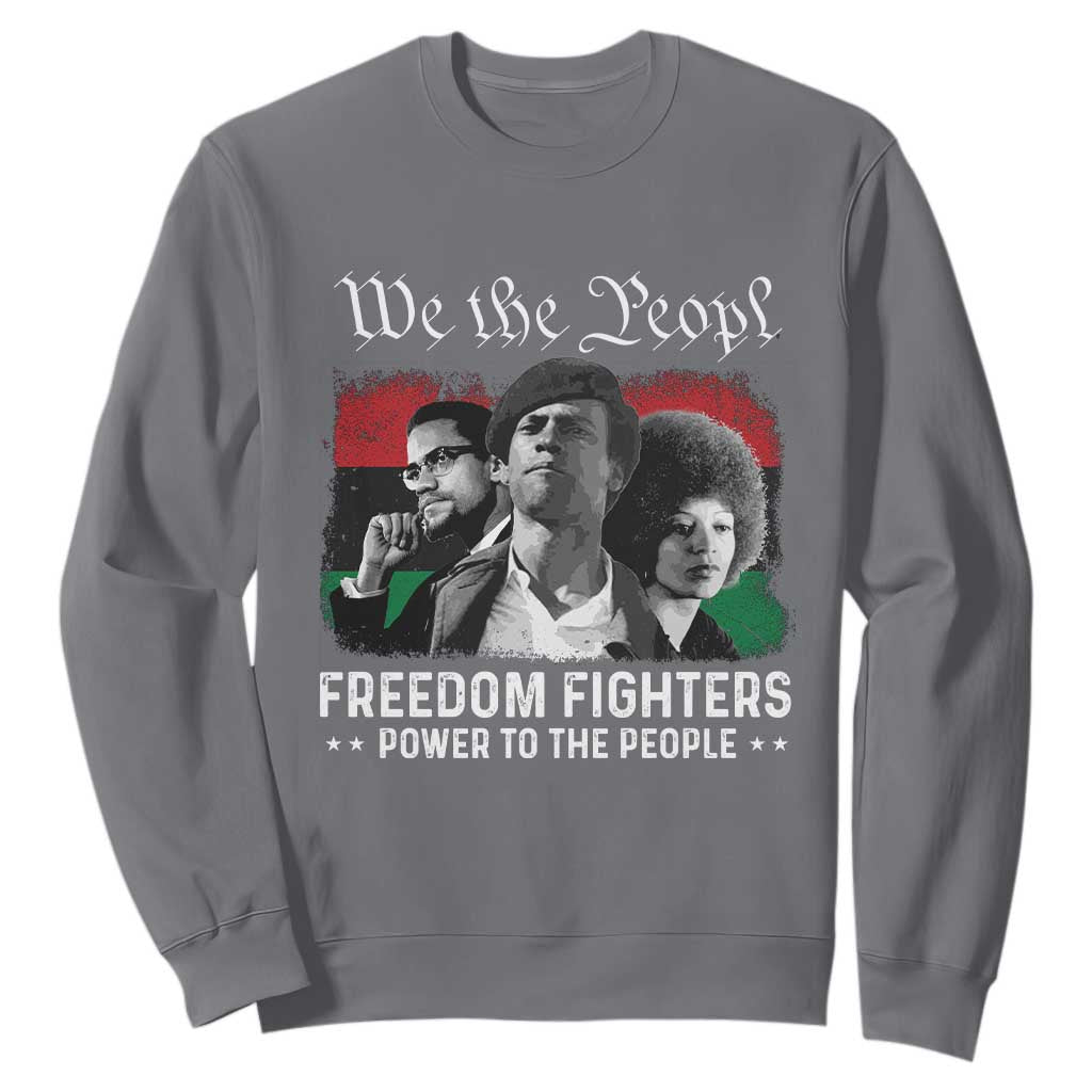 Vintage Black Panther Party Sweatshirt Huey P. Newton Malcolm X Angela Davis Black History TS10 Charcoal Print Your Wear