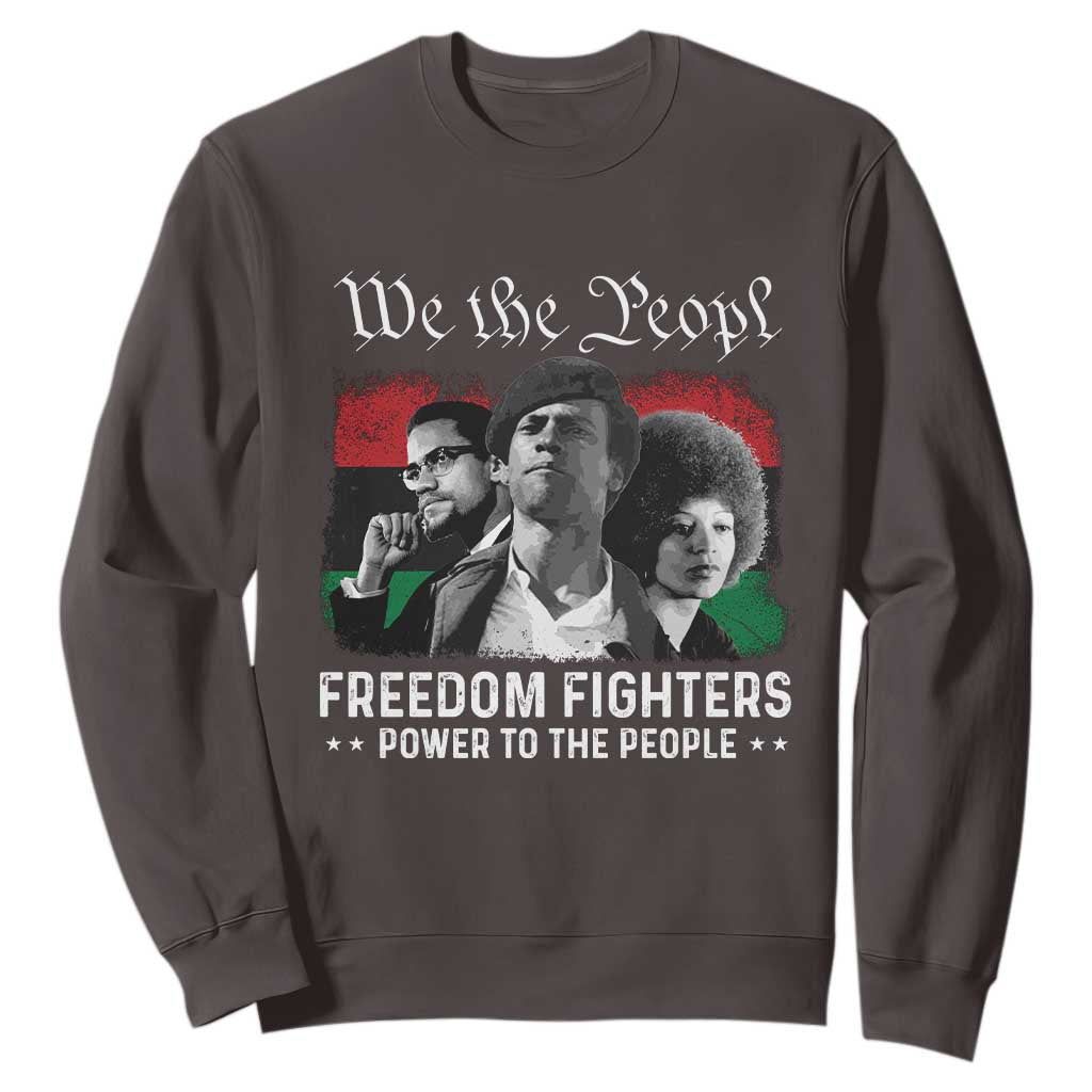 Vintage Black Panther Party Sweatshirt Huey P. Newton Malcolm X Angela Davis Black History TS10 Dark Chocolate Print Your Wear