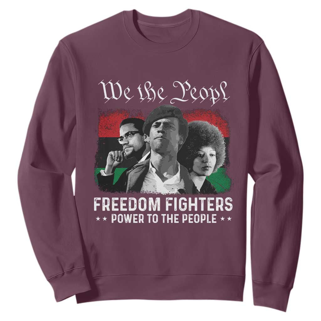 Vintage Black Panther Party Sweatshirt Huey P. Newton Malcolm X Angela Davis Black History TS10 Maroon Print Your Wear